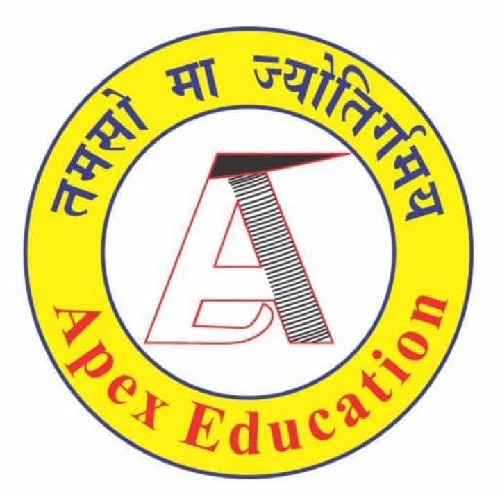 "Logo of Apex Education, the premier coaching classes for Academics (I-XII), IIT-JEE (Main & Advanced), and NEET in Darbhanga, Manigachhi, Muzaffarpur, Samastipur districts, and nearby areas, featuring the Sanskrit motto 'Tamaso Ma Jyotirgamaya'."